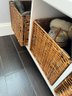 White Wood 3 Basket  Nook Bench/cabinet