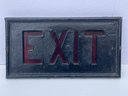 Antique Exit Sign-glass & Cast Iron From Old California Theater