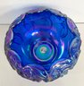 Fenton Iridescent Cobalt Blue Rose Bowl