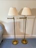Pair Adjustable Heavy Brass Floor Lamps