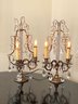 Pair Sweet Antique Crystal Table Lamps  (LOC: S1)