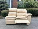 Large Ashley Furniture Leather Reclining Sectional (Beige) (single Armchair Not Included)