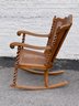 Vintage Barley Twist Caned Wingback Rocking Chair