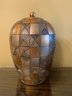 Large Lidded Ceramic, Patchwork Designed Jar