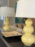 Pair Ceramic Stacked Ball Lamps