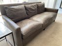Lillian August Couture Modern Leather Three Seat Club Sofa