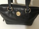 A23. Vintage FENDI Black Leather Petite Tote Handbag.