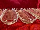 5 Vintage Clear Press Glass Corn Cob Dish Holders 8.5x2.75'