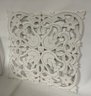 White Wood Wall Hanging  Decor Flower Design Art From Brewster Home Fashions             A5
