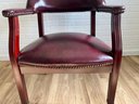 Boss B9545-BY Burgundy Vinyl Captain's Chair With Casters - Set Of 6