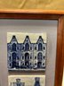 A Set Of Five Blue And White Framed Tiles