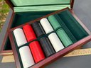 Abercrombie & Fitch Deluxe Poker Chips In Satin Lined Wood Box