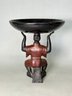 A Quality Made Cast Iron Statue With Bowl