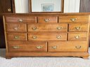 Solid Wood Long Dresser With Mirror