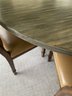 6 FT Bausman & Company Circular Dining Table In Blended Patina With Eight Chairs