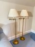 Pair Adjustable Heavy Brass Floor Lamps