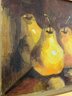 Three Perfect Pears / Oil Painting On Canvas In Wide Black Laquer Frame