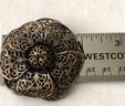 Vintage Reticulated Floral Pin Brooch