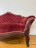 Tufted Camel Back Rolled Arm Victorian Carved Walnut Settee