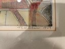 Mid Century Modernist Lithograph, Pencil Signed & Dated 1953