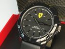 Incredible Brand New FERRARI / Movado Watch - New In Box - Ultra Lightweight - Black Leather Strap - WOW !