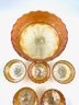 Vintage 6pc Maple Leaf Marigold Dessert Service By Dugan