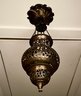 Antique Brass Pierced Ceiling Hanging Light Fixture
