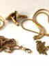 Gold Filled Lot: Watch Fob, 5 Necklaces, Pair Of Broken Cufflinks