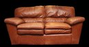 Distressed Leather Sofa Love Seat  And  Single Arm Chair