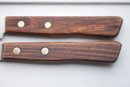 Pair Of Vintage 12.5' Long Japanese Stainless Steel Knives With Wood Handles
