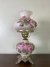 Frill Top Globe Hand Painted Floral Table Lamp