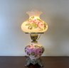 Frill Top Globe Hand Painted Floral Table Lamp