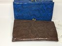 Two Beautiful Brand New JOAN RIVERS Python / Snakeskin Classics Collection Wallets - One Blue  - One Brown -