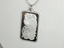 Very Nice Pure Silver Ingot Necklace - 1/2 Ounce - Highly Polished - .999 Silver Ingot On On Sterling Necklace