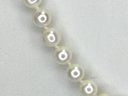 Very Nice Vintage Cultured Freshwater Baroque Pearl 18' Necklace - Nice White Color - Sterling Silver Clasp