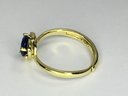 Lovely 925 / Sterling Silver With 14K Gold Overlay With Sapphire Ring - Very Nice Piece - Nice New Ring