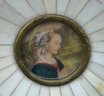 Beautiful Antique Hand Painted Miniature Portrait On Bone  ~ In Prayer ~ Early 1900s