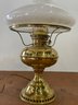 An Antique Hurricane Lamp - Drilled For Electricity