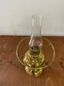 An Antique Hurricane Lamp - Drilled For Electricity