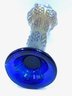 Sensational Vintage Cobalt/Amethyst Carnival Glass Stretch Vase