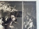 Antique Monochrome Photogravure 'Triptych, Chapel Of St. Ildofonso' By Peter Paul Rubens
