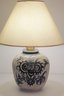 Vintage Earthenware Hand Painted Ginger Jar Shape Table Lamp With Smiling Face Girl (I See Her, Don't You(s)?