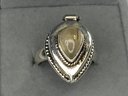 Fantastic Sterling Silver / 925 Vintage / Antique Poison Ring - Top Flips Open To Hold Your Poison - COOL !