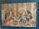 Impressive Antique Walnut Framed Tapestry With 17th Century Scene