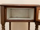 Antique Wood Humidor With Six Philip Morris Cambridge Size Metal Cigarette Holders