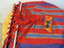 Funky & Colorful Out Door Cloth Hammock In Reds & Blues W/hardware