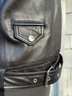 A Leather Jacket With Knit Wool Back - By Parker - Sz S
