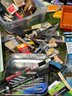 Painters Pile- Plenty Of Tools To Get The Job Done- Paintbrushes In All Sizes, Rollers, Pans, Mixers And More