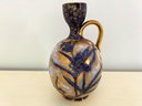 Vintage Blue And Gold Painted Vase