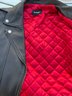 A Black Leather Jacket With Red Quilted Lining - Sz S By Kooples
